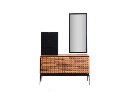 Bedroom Chest of drawers with Mirror Brown Wood Cabinet Chests of drawers Set